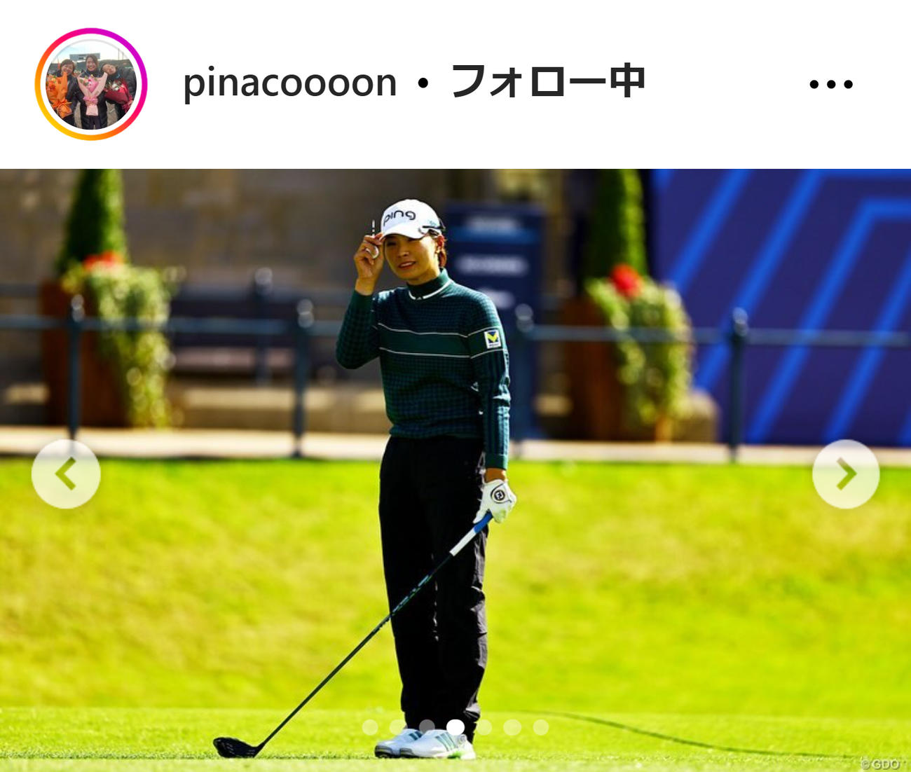 渋野日向子のインスタグラムから