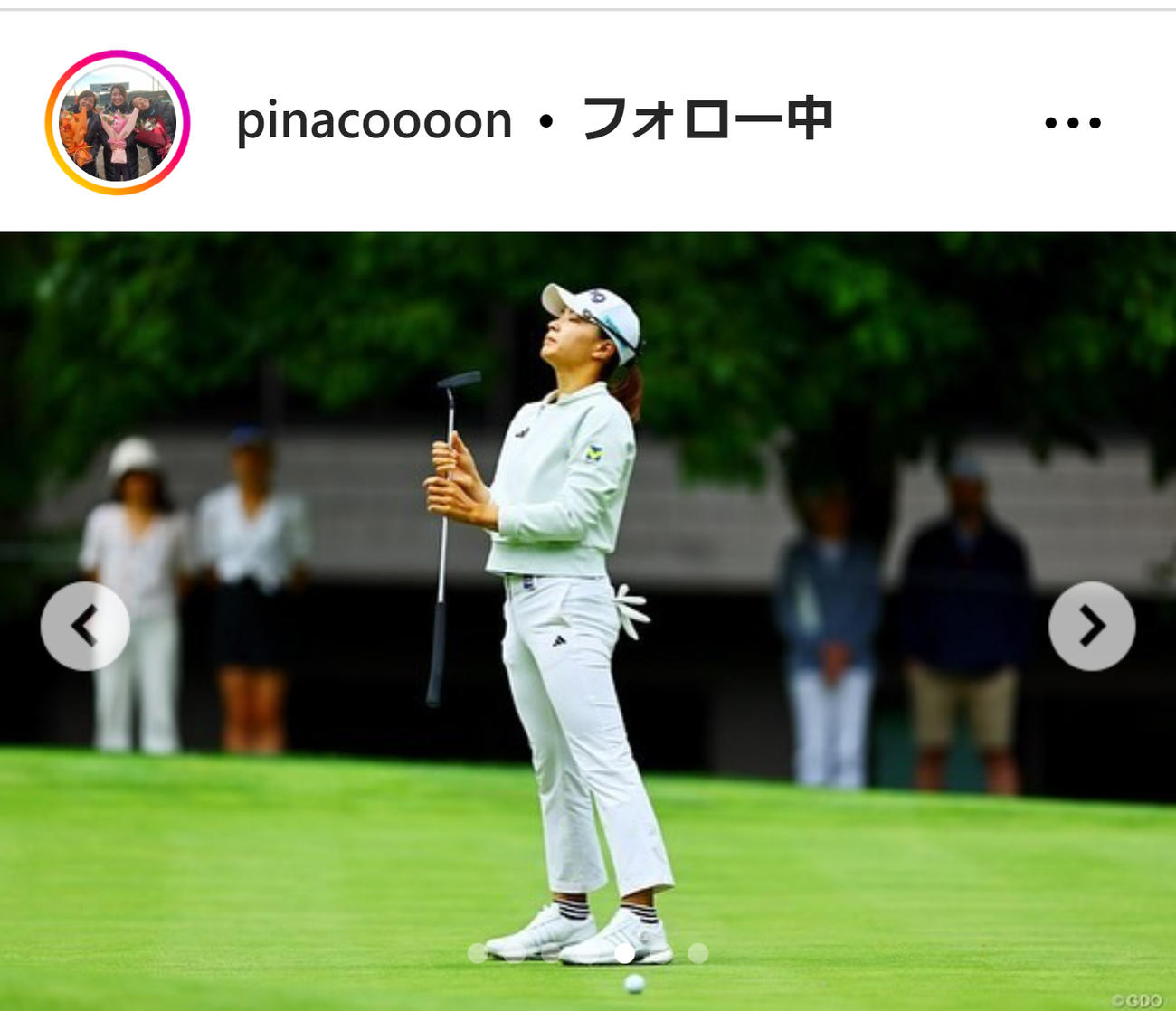 渋野日向子のインスタグラムから