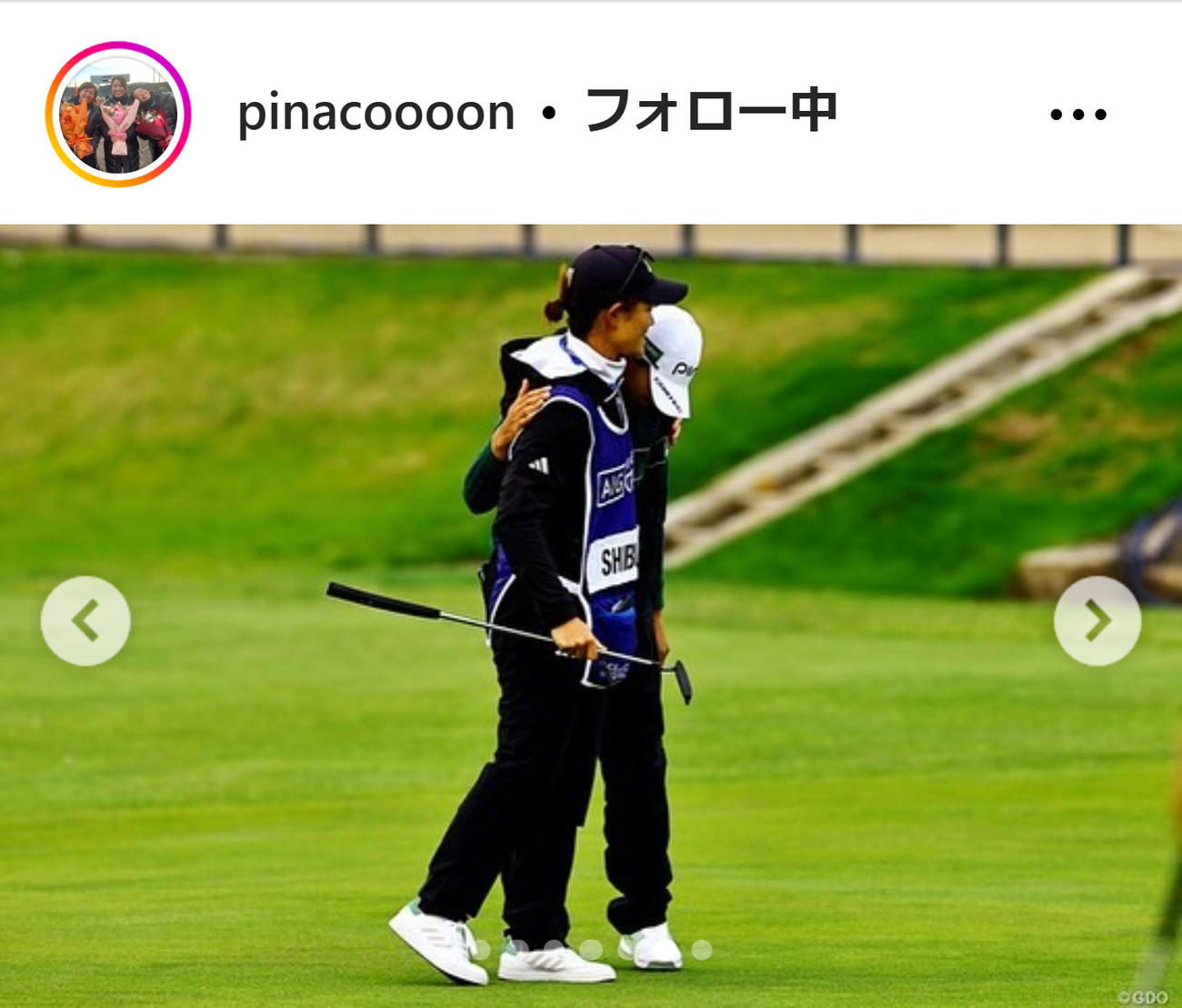 渋野日向子のインスタグラムから