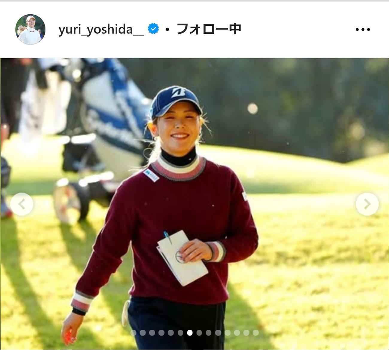 吉田優利のインスタグラムから