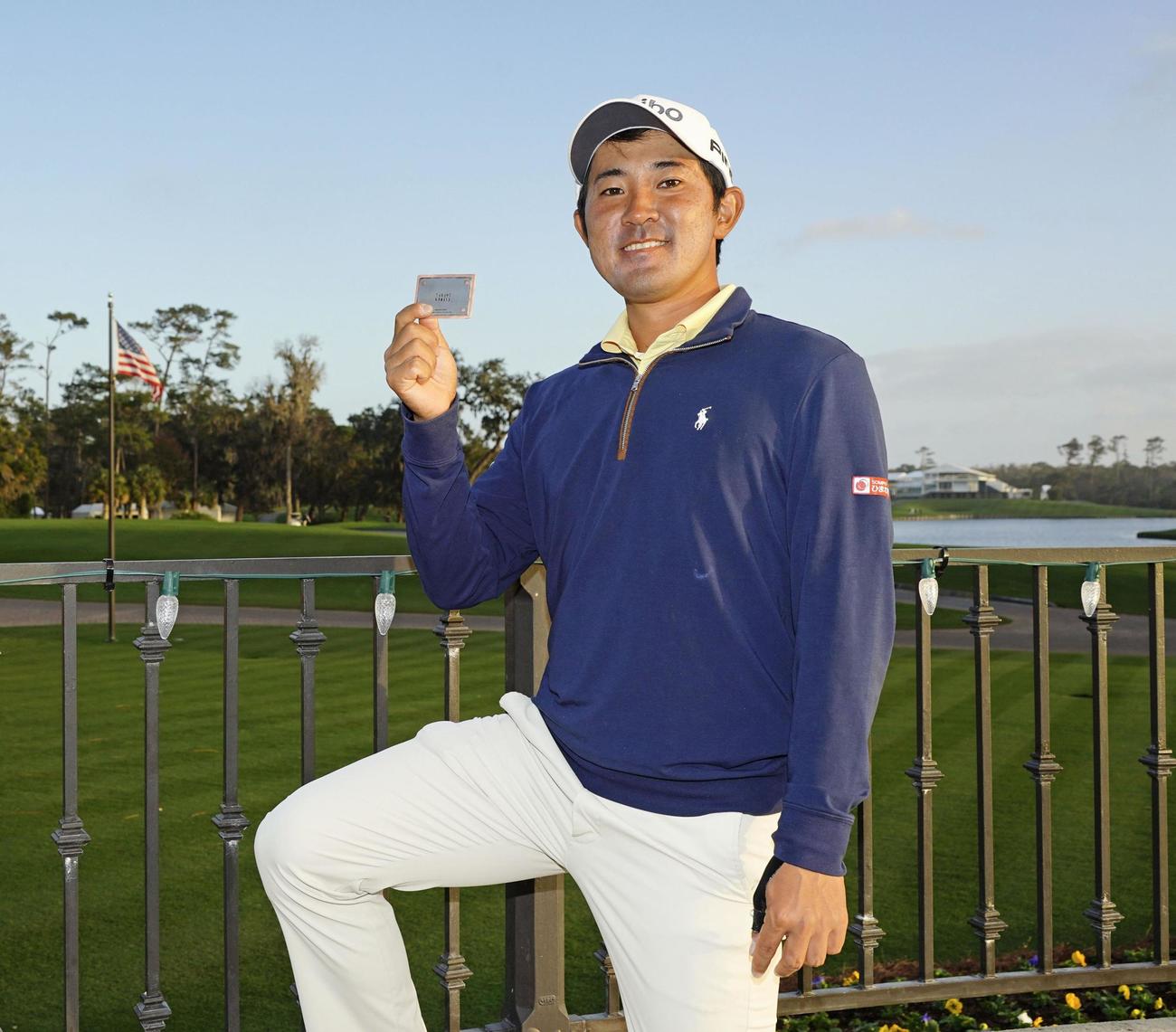 米男子ゴルフの来季ツアー出場資格を獲得した金谷拓実＝ポンテベドラビーチ（共同）