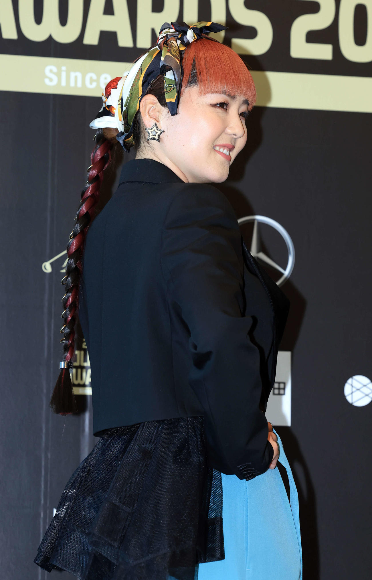「JLPGAアワード2024」でイメチェンコーデで登場した山内日菜子（撮影・浅見桂子）