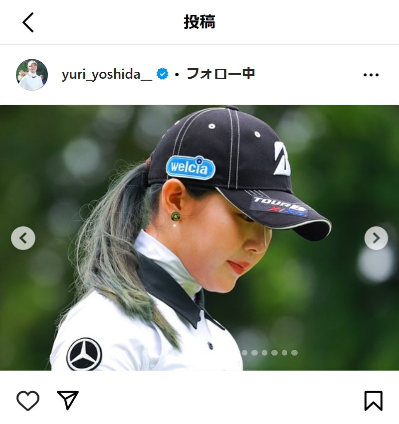 吉田優利のインスタグラムから