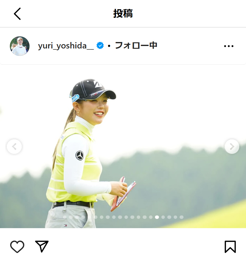 吉田優利のインスタグラムから