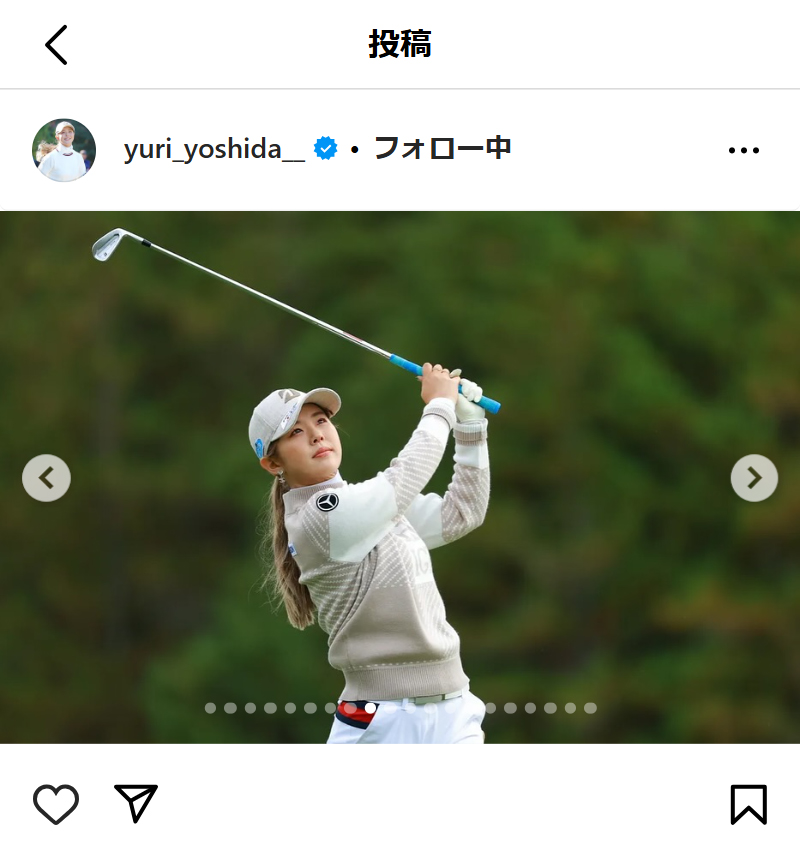 吉田優利のインスタグラムから
