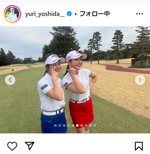 吉田優利が妹鈴と赤青ミニスカコーデ「ダイヤモンドスマイルシスター