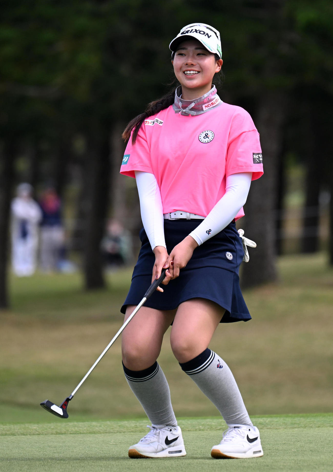 18番、惜しくもイーグルパットを外した菅（撮影・前岡正明）