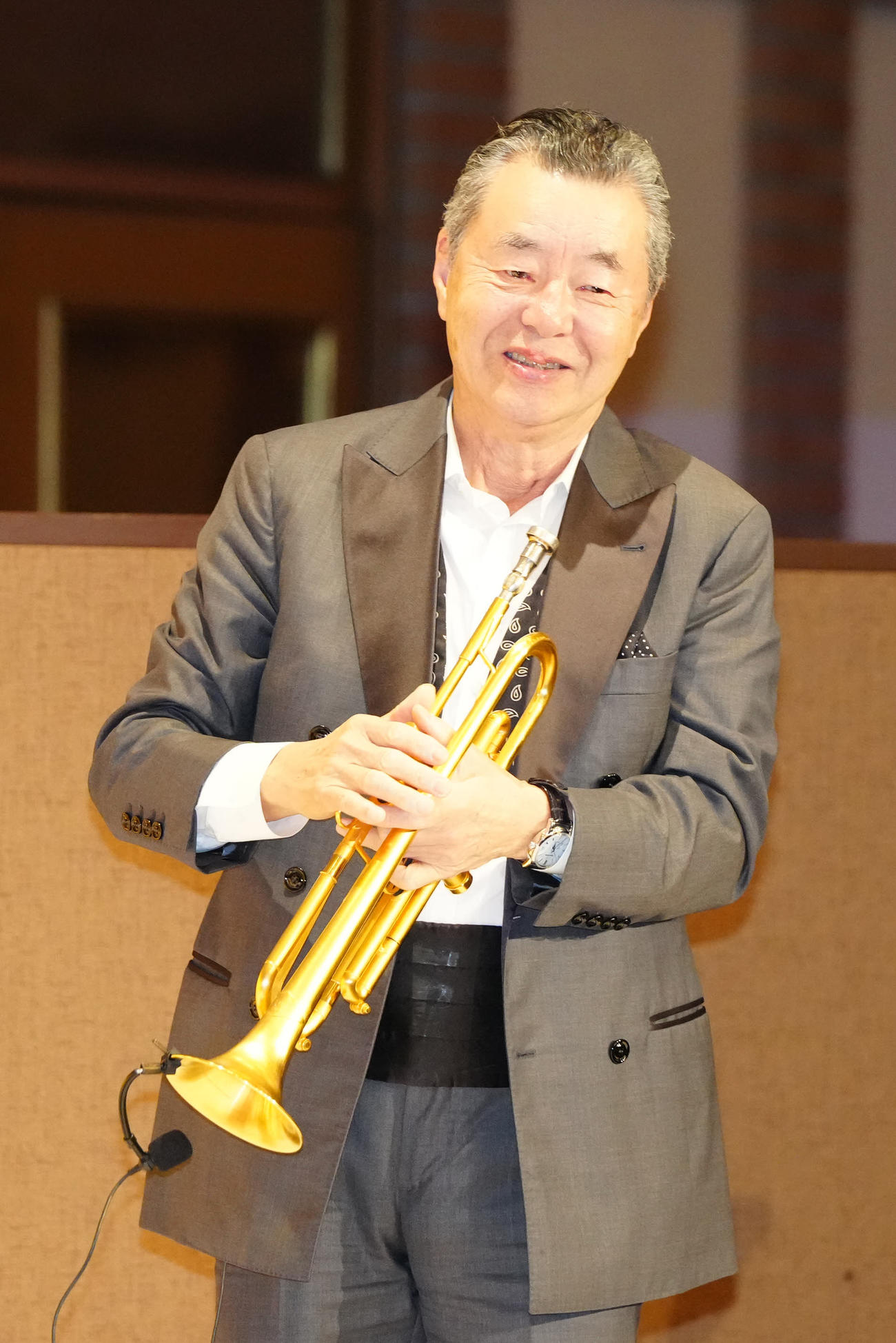 青木の文化功労者顕彰を祝う会に出席する日野皓正
（撮影・江口和貴）