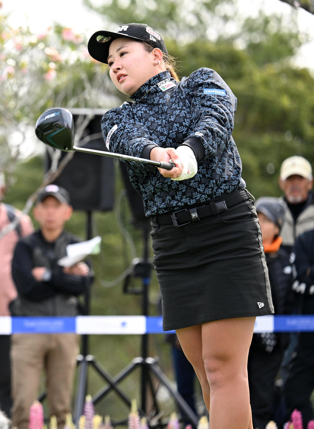 1番、ティーショットを放った小林夢（撮影・前岡正明）