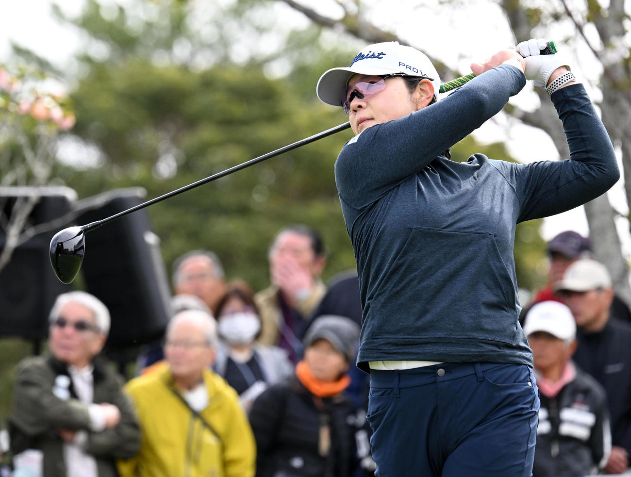 1番、ティーショットを放ったイ・ミニョン（撮影・前岡正明）