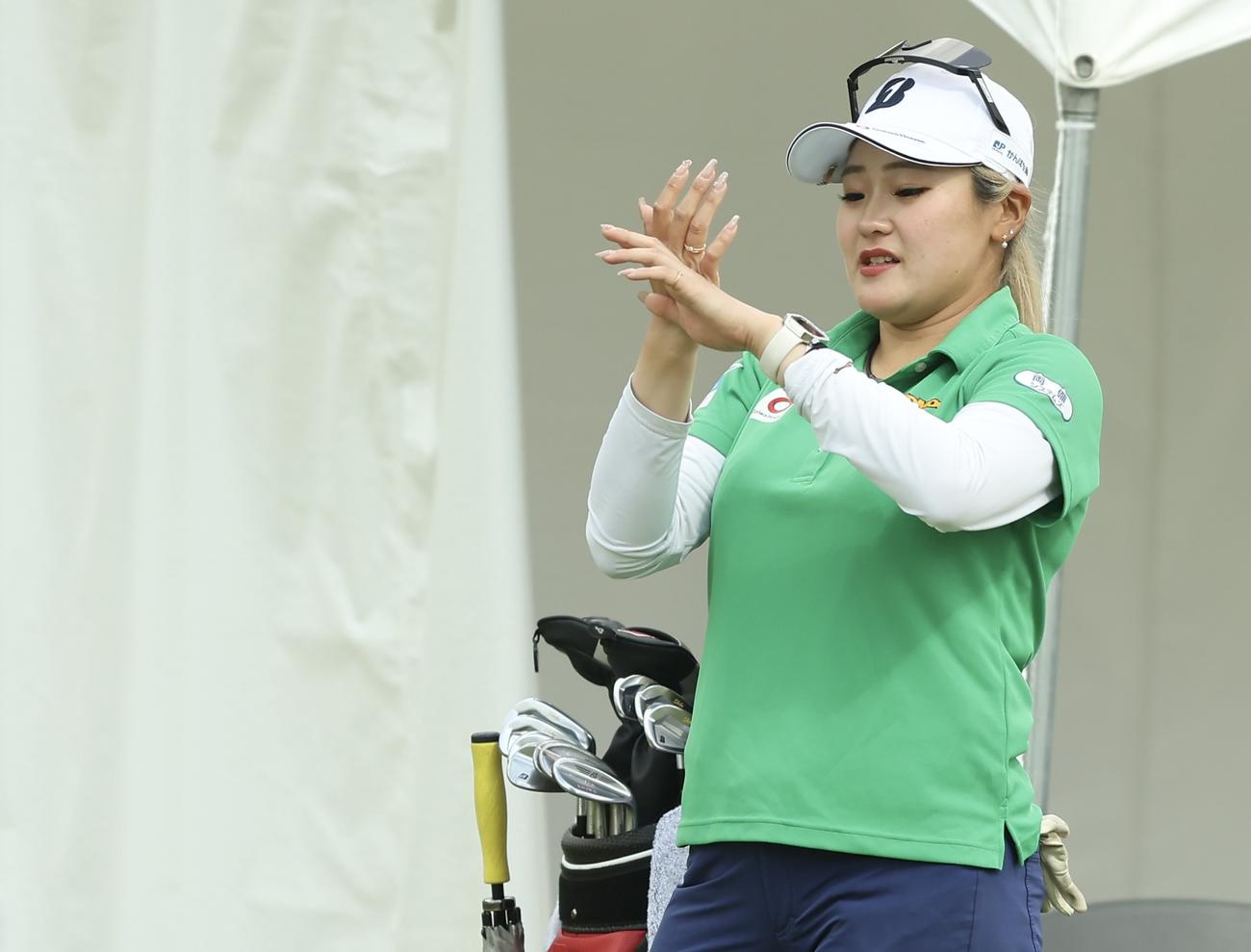 プロアマ戦に臨む桑木（撮影・河田真司）