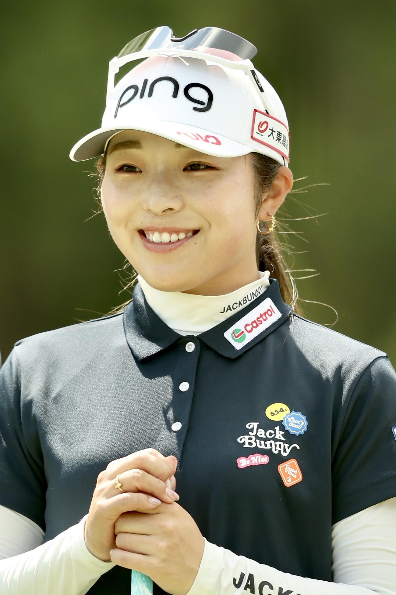 プロアマ戦に臨む佐久間（撮影・河田真司）