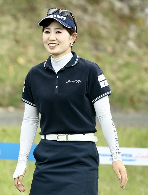 プロアマ戦に臨む蛭田（撮影・河田真司）