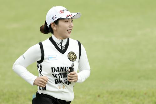 プロアマ戦に臨む笠（撮影・河田真司）