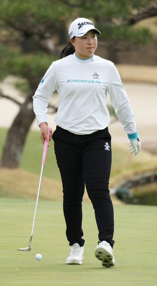 富士フィルム・スタジオアリス女子オープンのプロアマに臨む竹田（撮影・小沢裕）