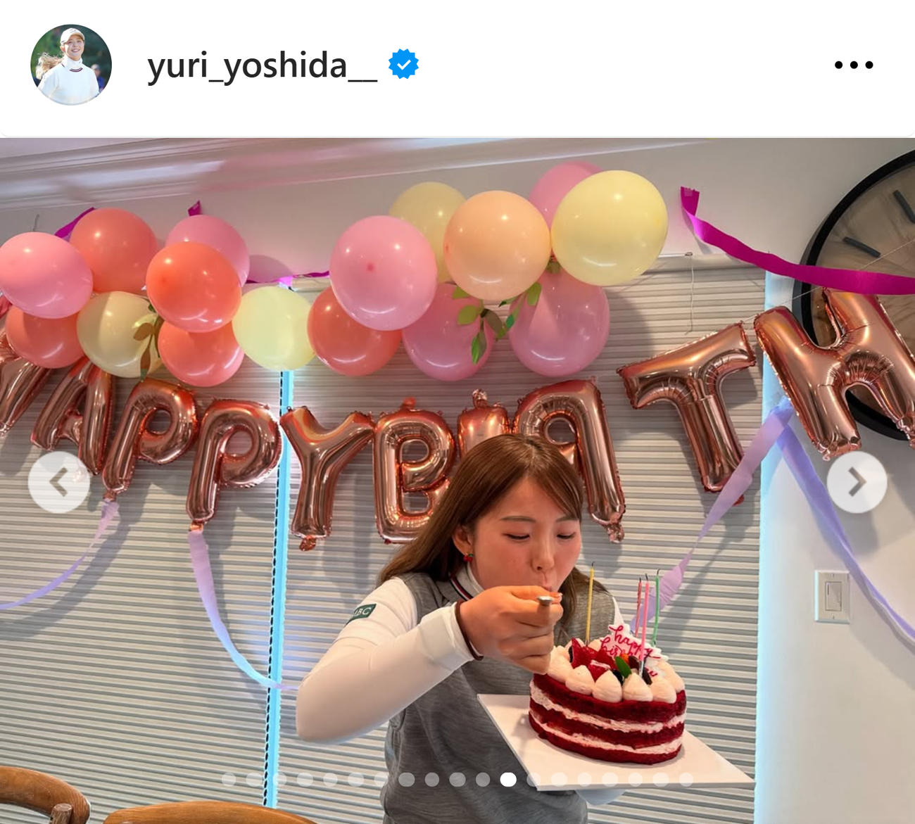 吉田優利のインスタグラムから