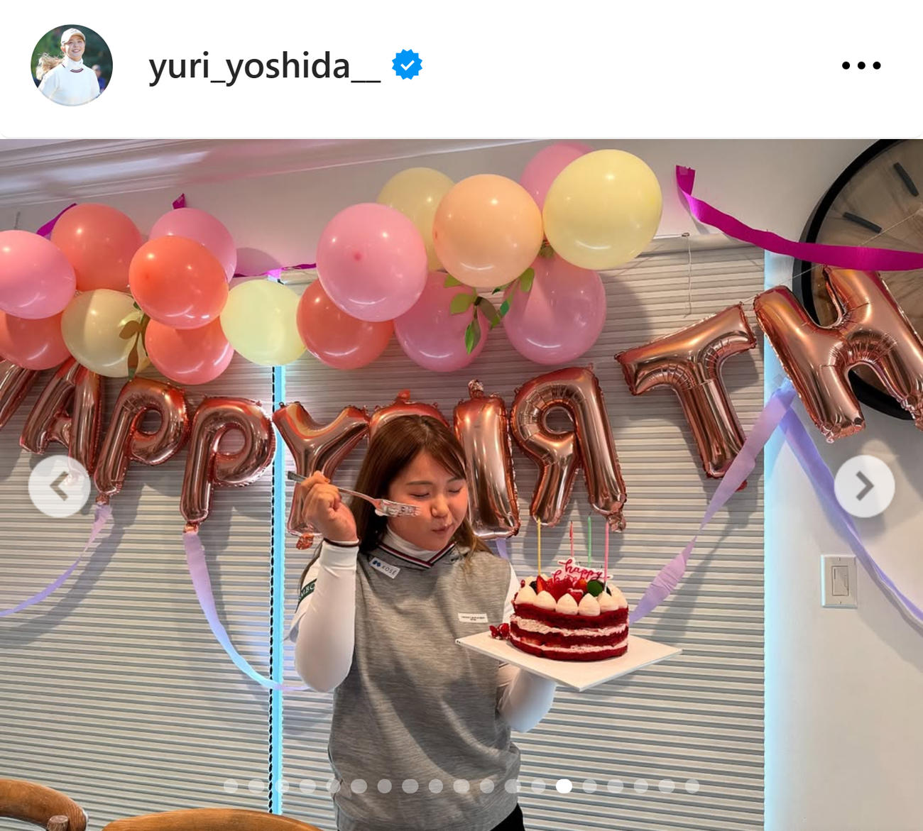 吉田優利のインスタグラムから