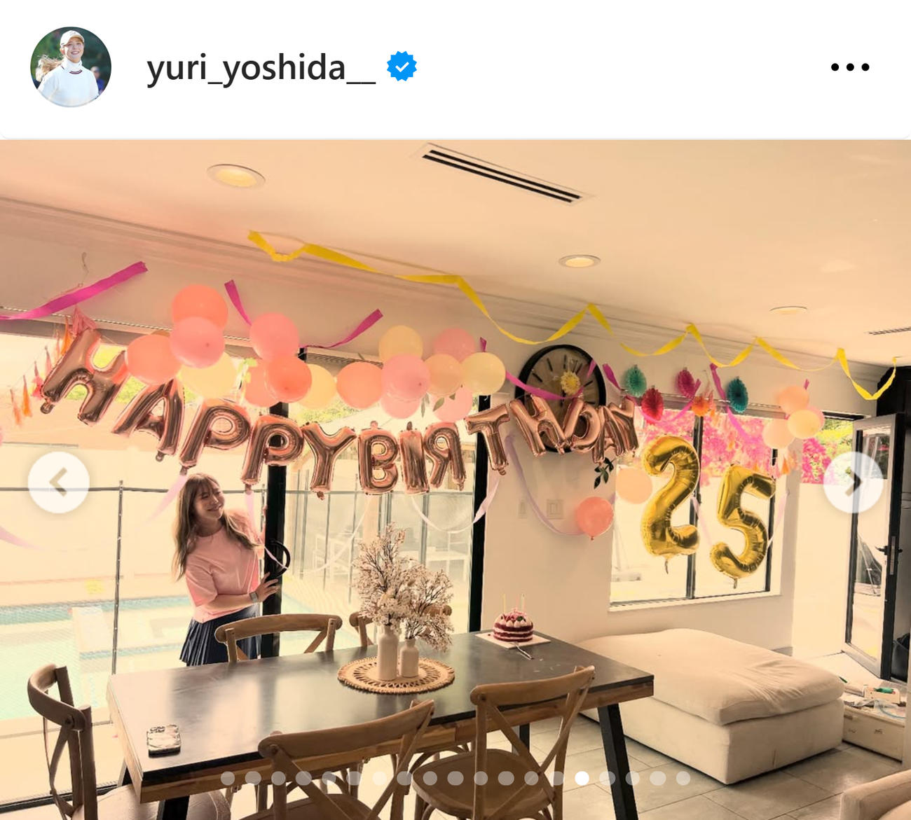 吉田優利のインスタグラムから
