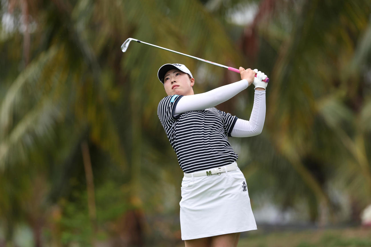 3月に中国で行われたブルーベイLPGAで優勝した竹田麗央（C）Getty Images