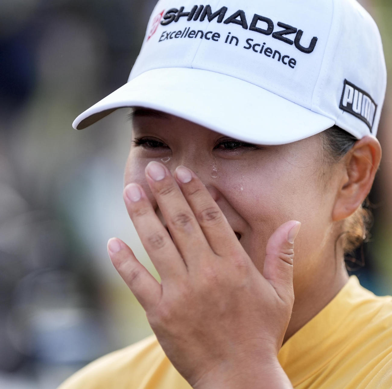 メジャー初制覇に涙する西郷真央（AP）