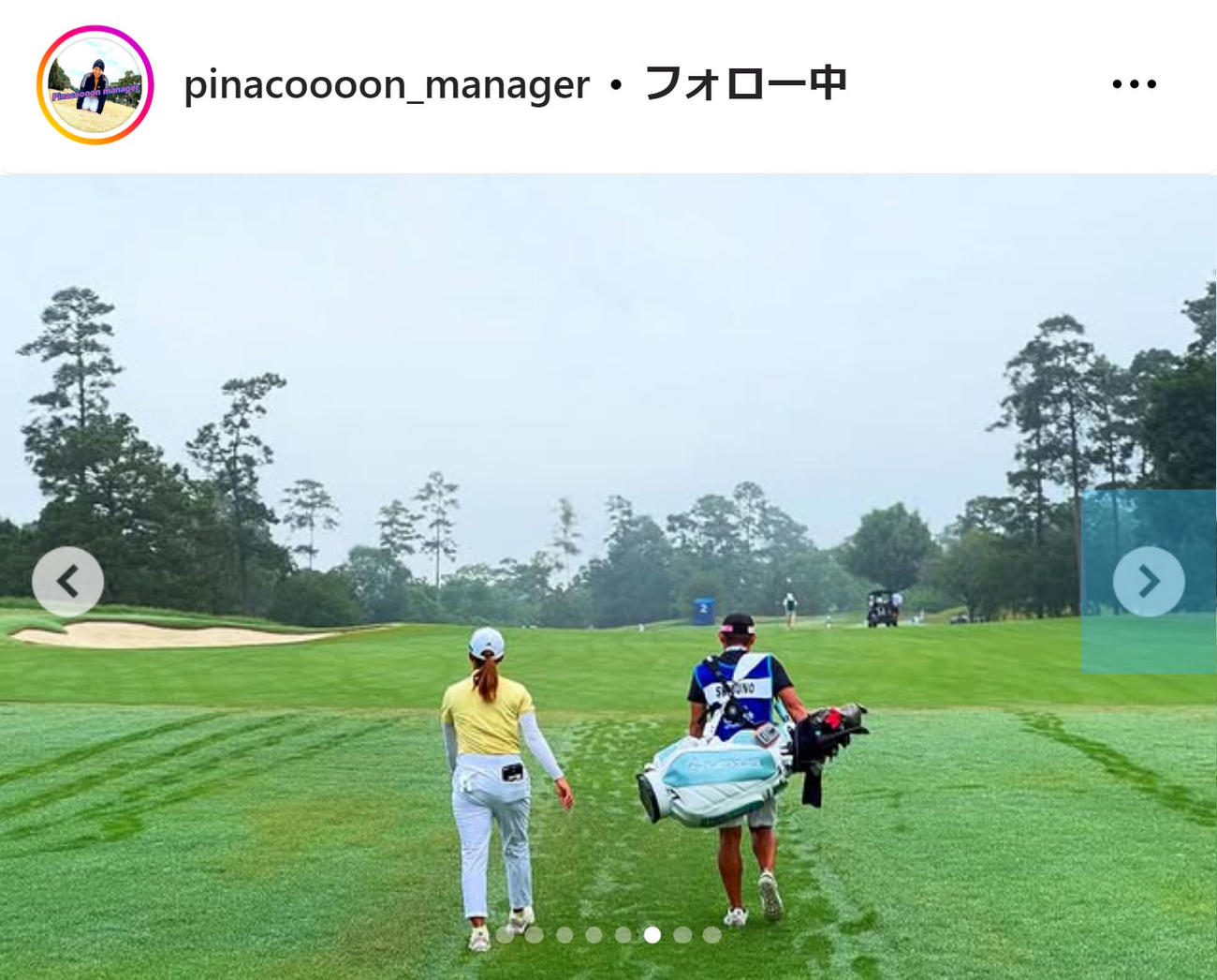渋野日向子 マネージャー のインスタグラムから
