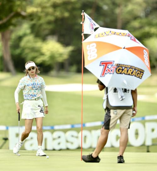 プロアマ戦に臨む金田（撮影・河田真司）