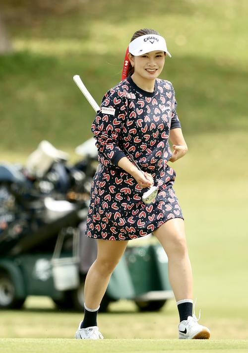 プロアマ戦に臨む河本（撮影・河田真司）