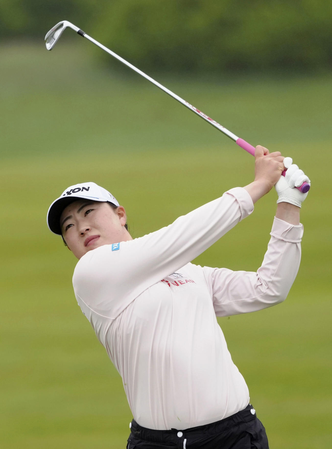 第2ラウンド、通算4アンダーで19位の竹田麗央＝リバティーナショナルGC（共同）