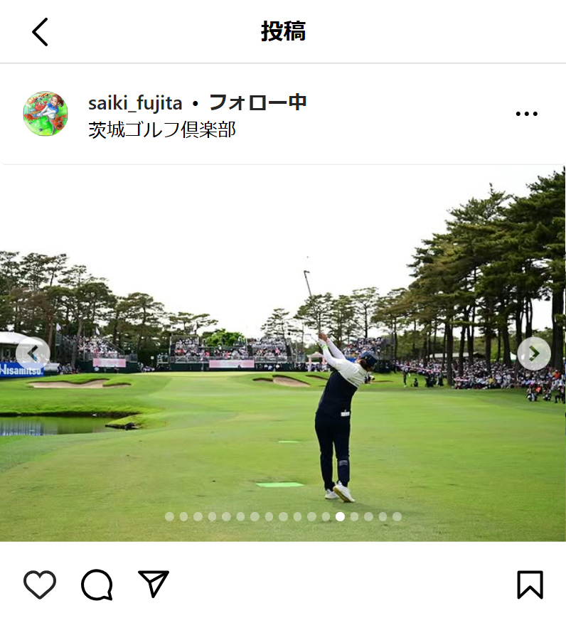 藤田さいきのインスタグラムから