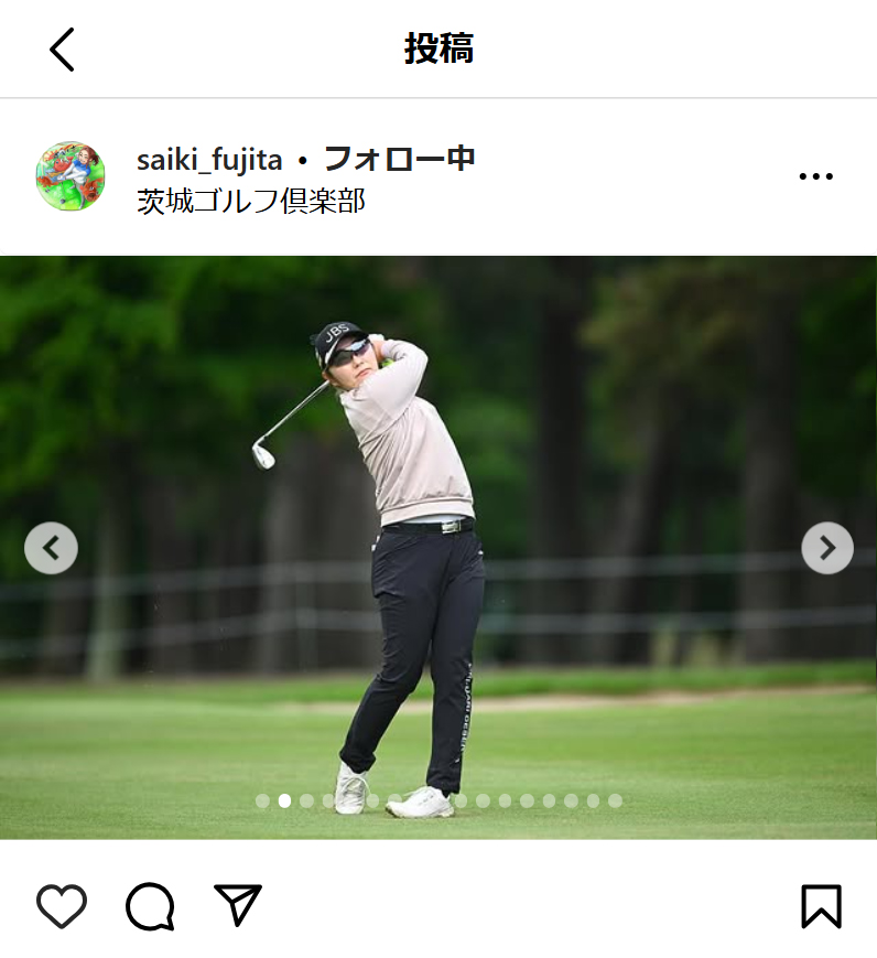 藤田さいきのインスタグラムから