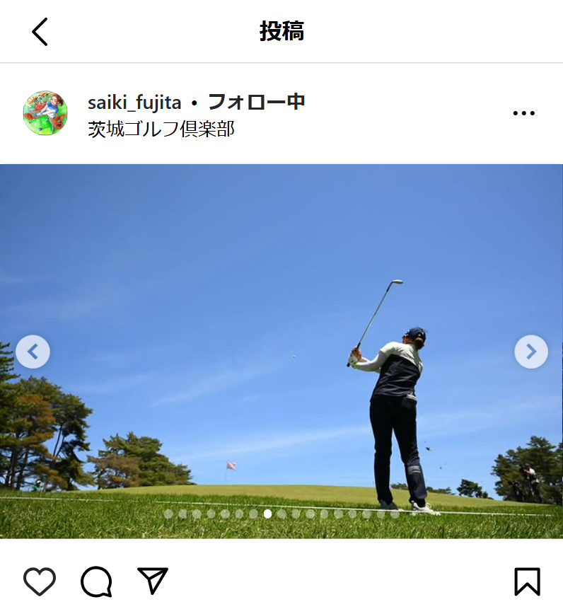 藤田さいきのインスタグラムから