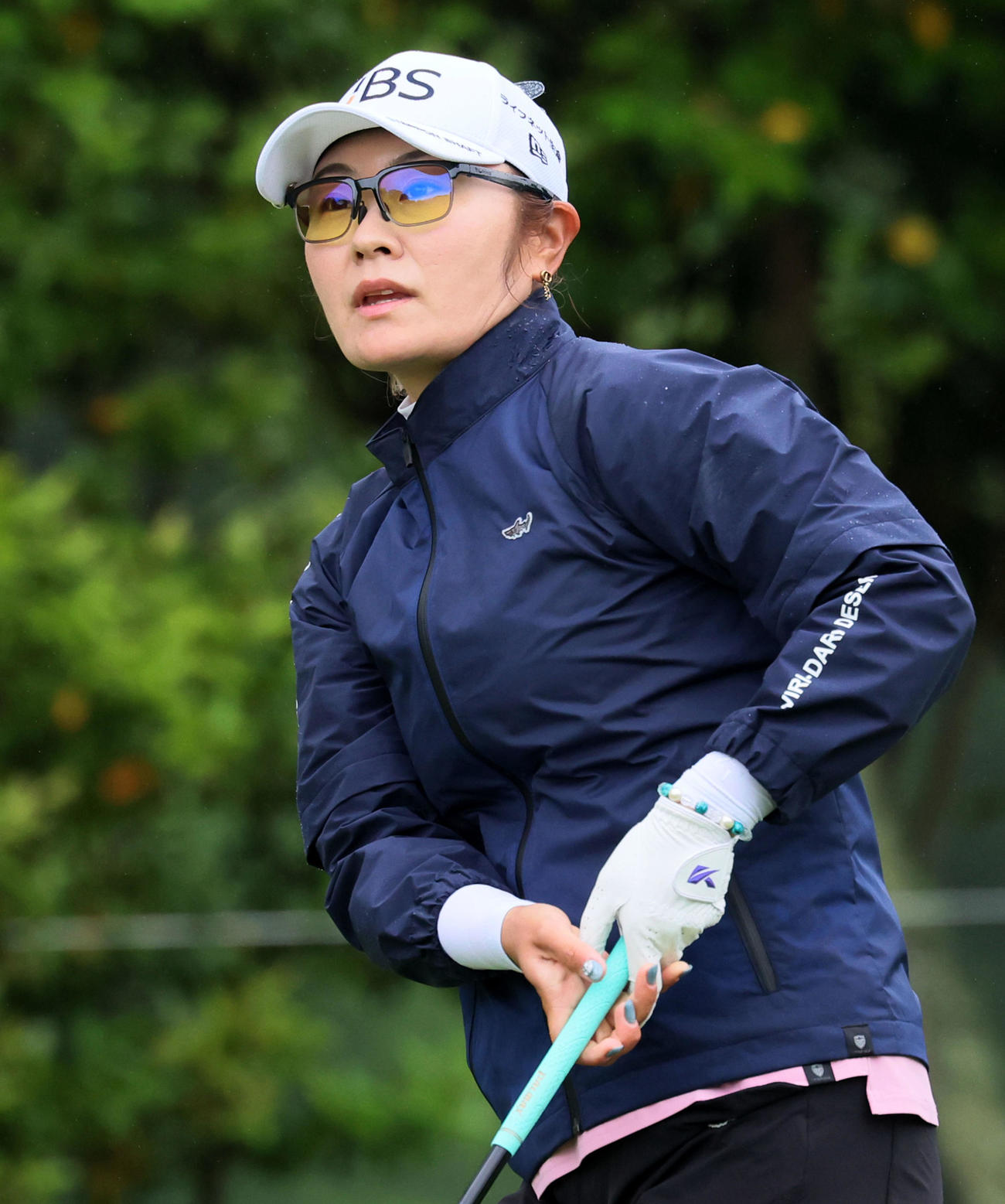 ブリヂストンレディース第2日　11番、ティーショットを放つ藤田さいき（撮影・加藤哉）