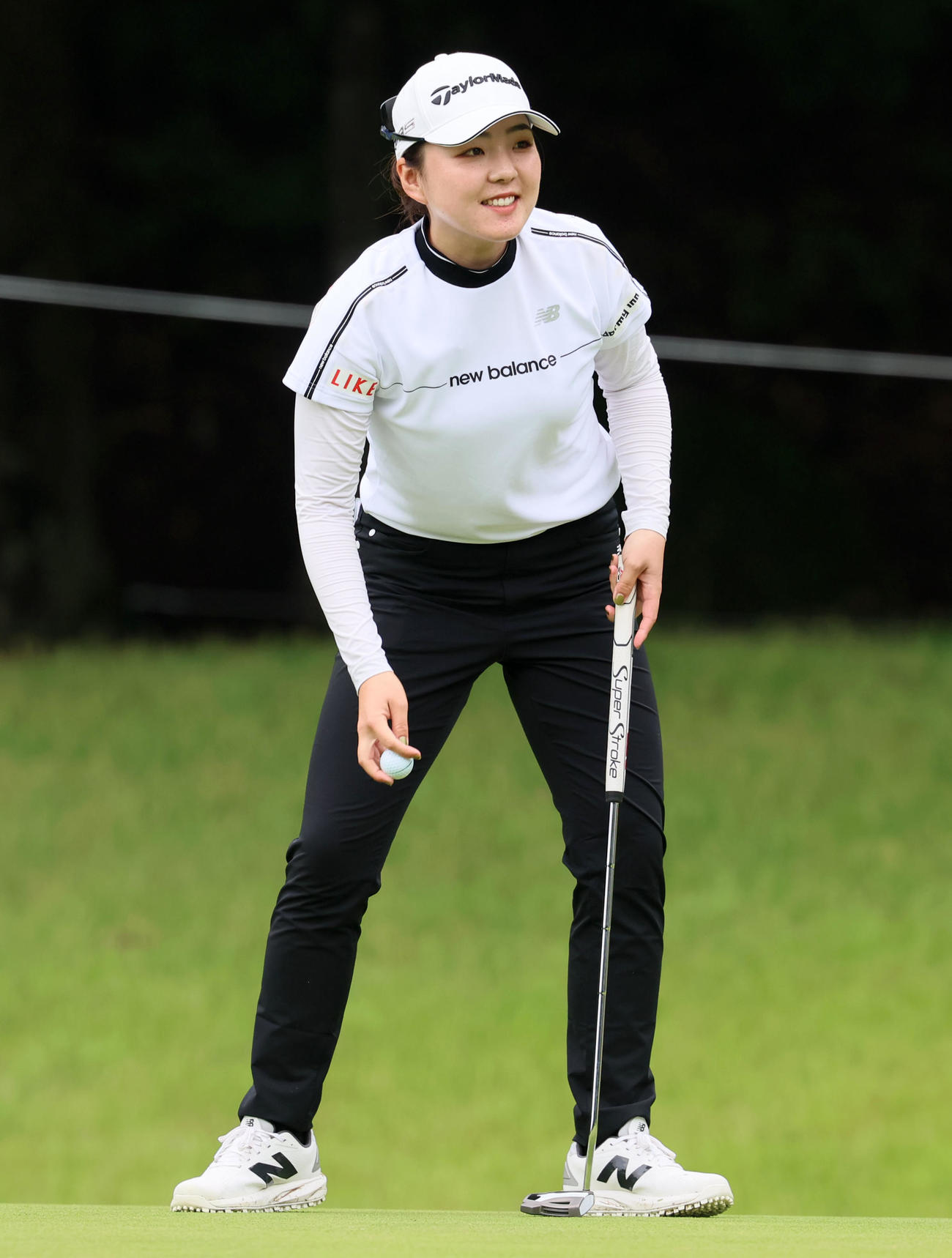 ブリヂストンレディース第2日　9番、パーセーブで2日目をホールアウトした山内日菜子（撮影・加藤哉）