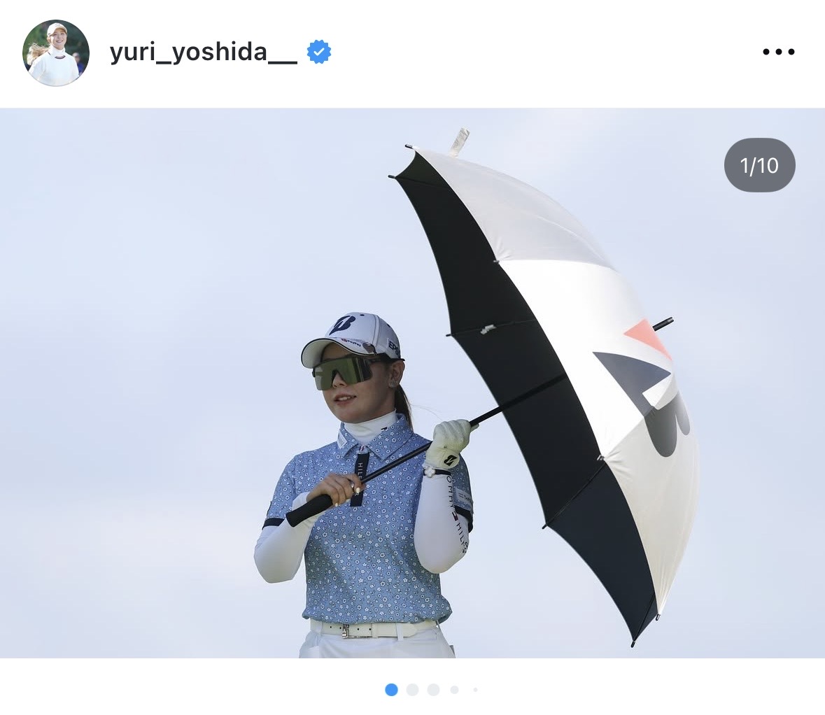 プレー中のショットを公開した吉田優利（インスタグラムから）