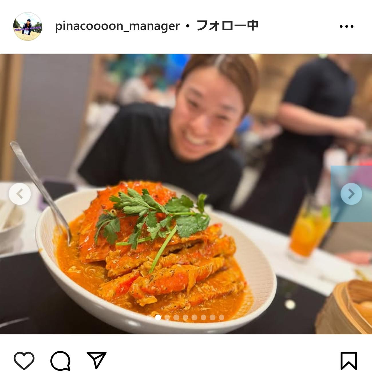 渋野日向子のマネジャーのインスタグラムから