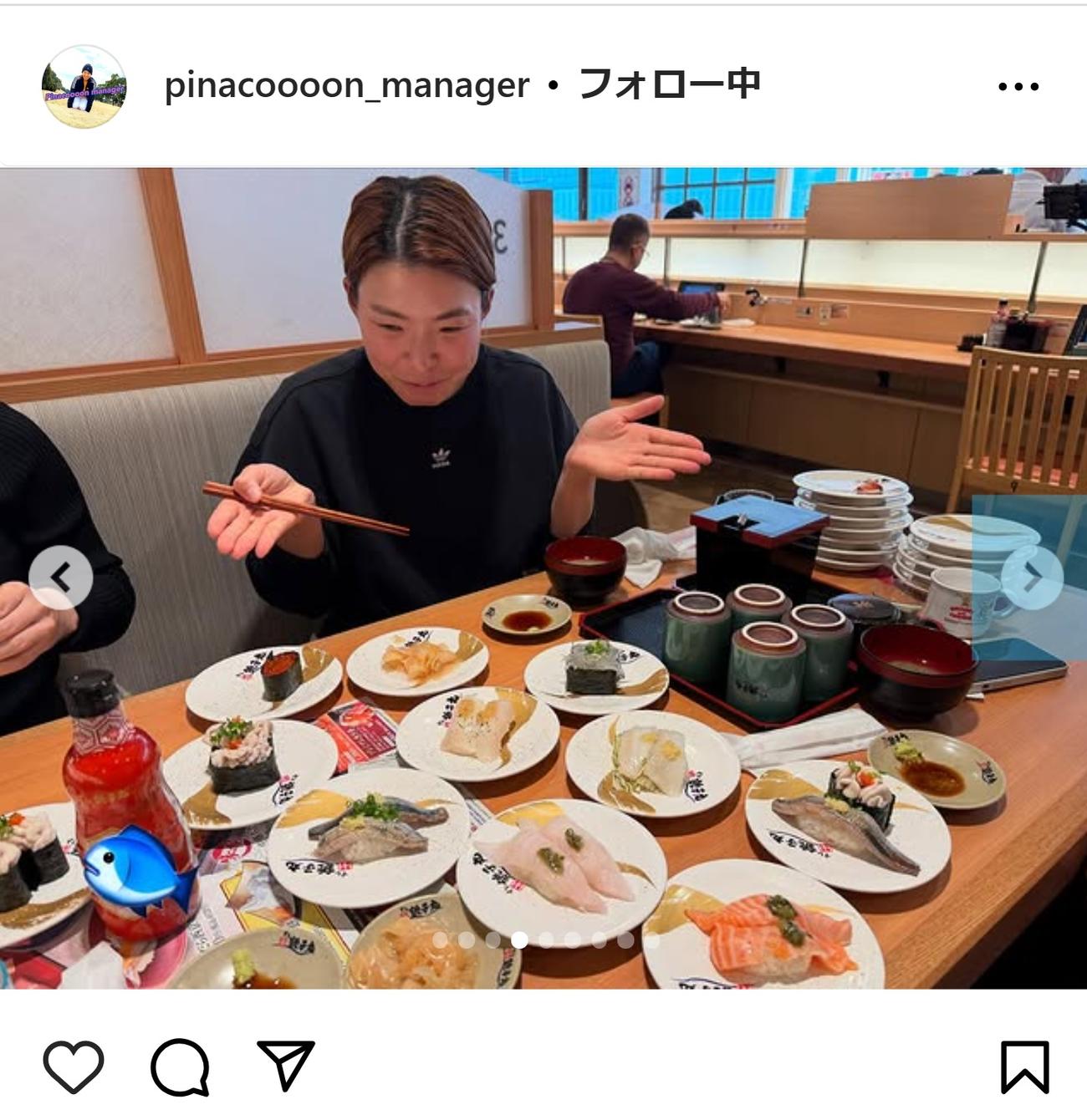 渋野日向子のマネジャーのインスタグラムから