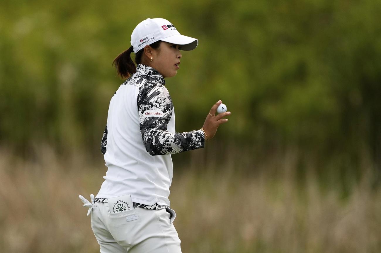 全米女子オープン第2日　1番でプレーする西郷真央（AP）