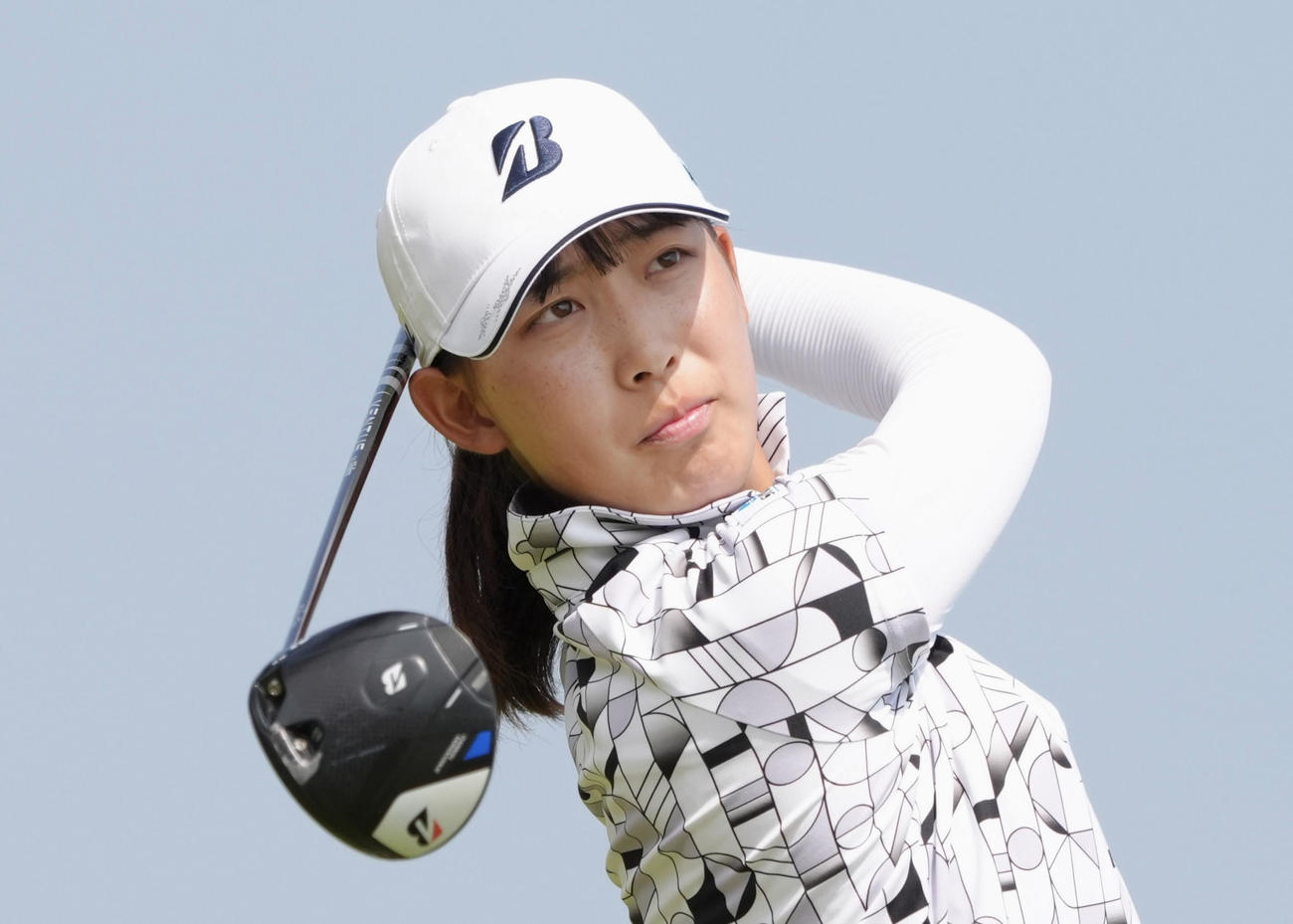 第1ラウンド、5アンダーで4位の馬場咲希＝シービュー（共同）