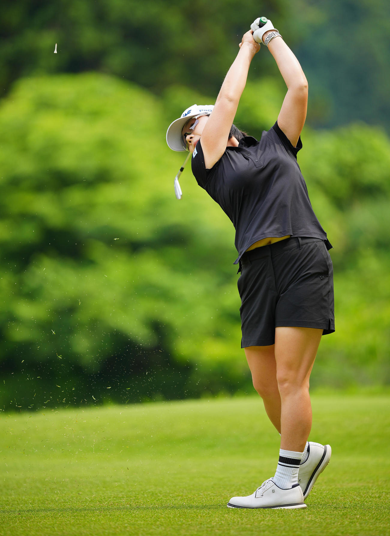 3番、ティーショットを放つイ・ミニョン（撮影・垰建太）