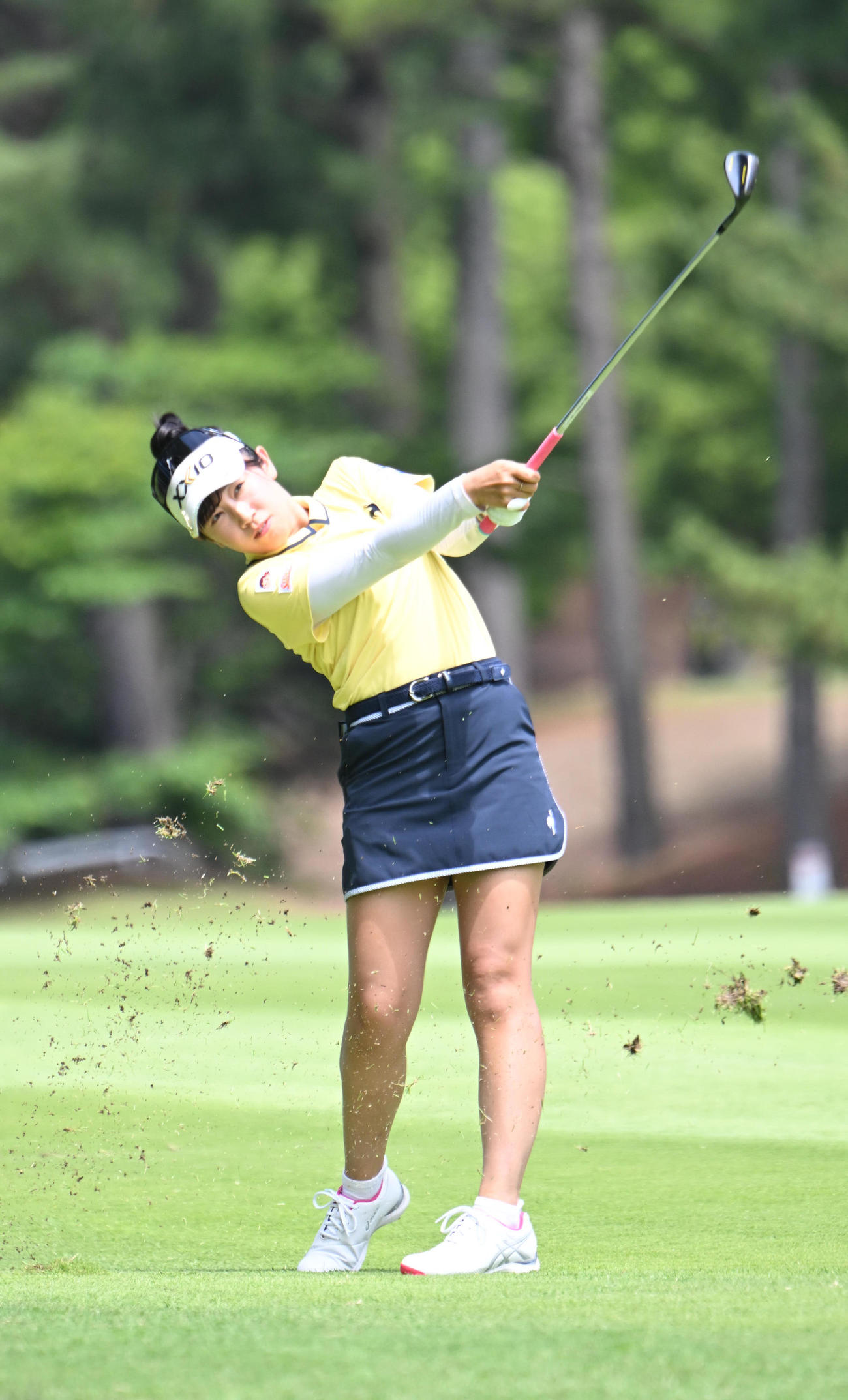 4番ロング、グリーンをとらえる菅沼菜々（撮影・和賀正仁）