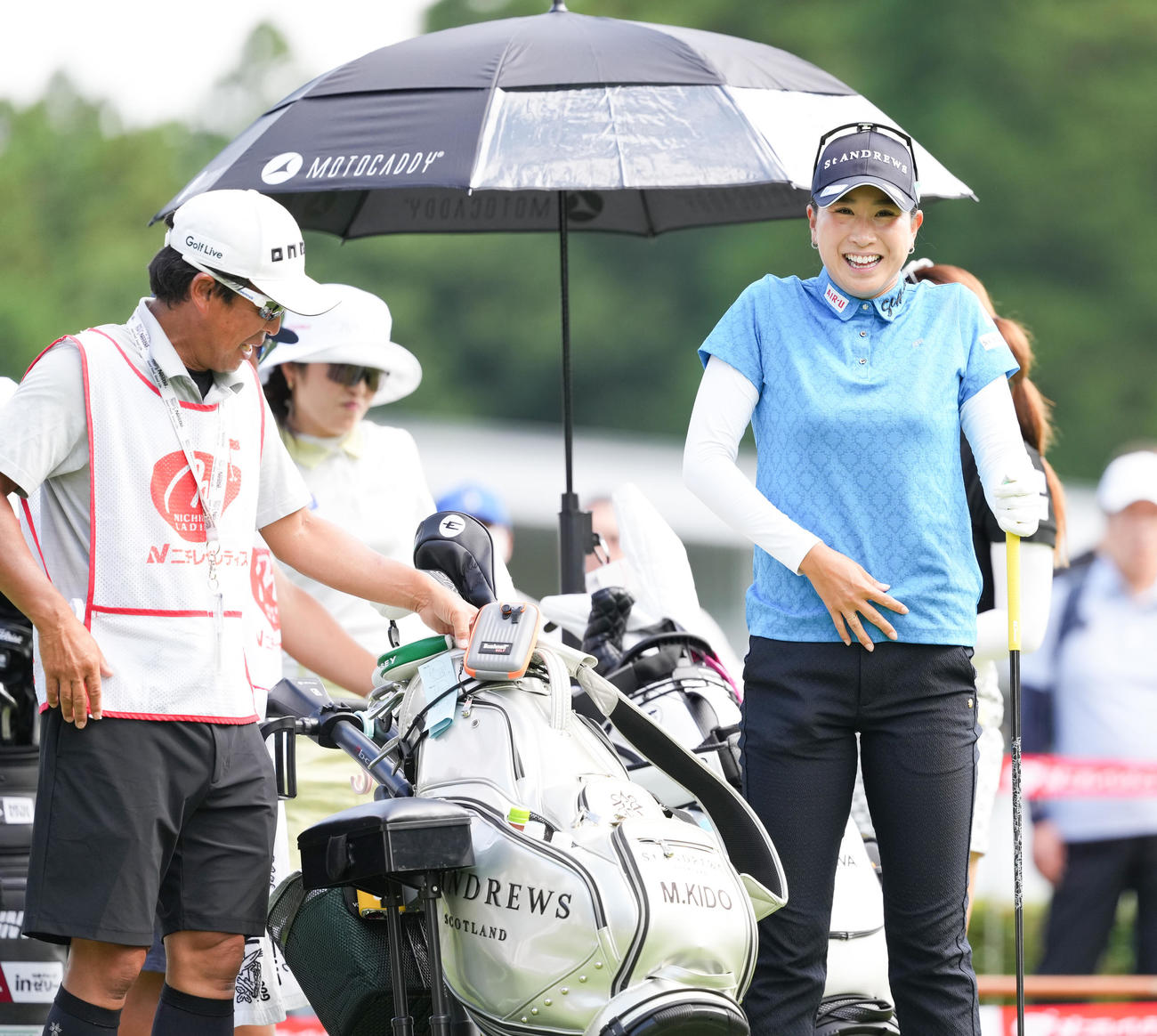 10番、スタート前に笑顔の木戸愛（撮影・鈴木みどり）