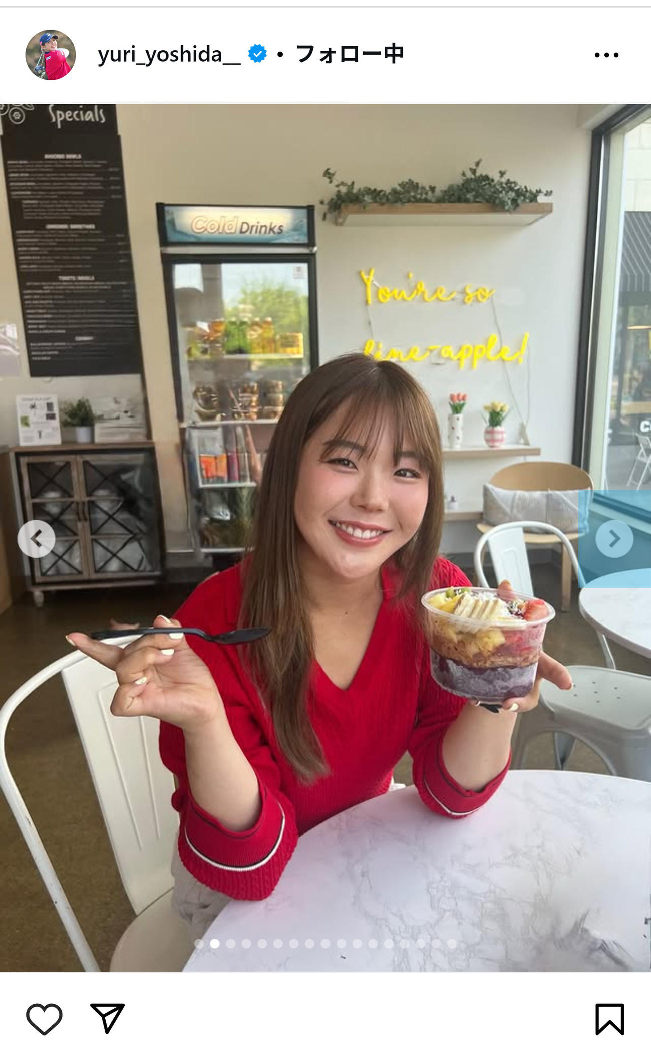 吉田優利のインスタグラムから