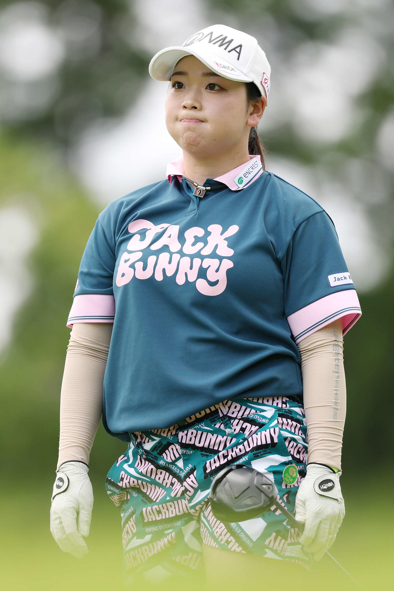 3番、ティーショットを放った後藤未有（撮影・宮地輝）