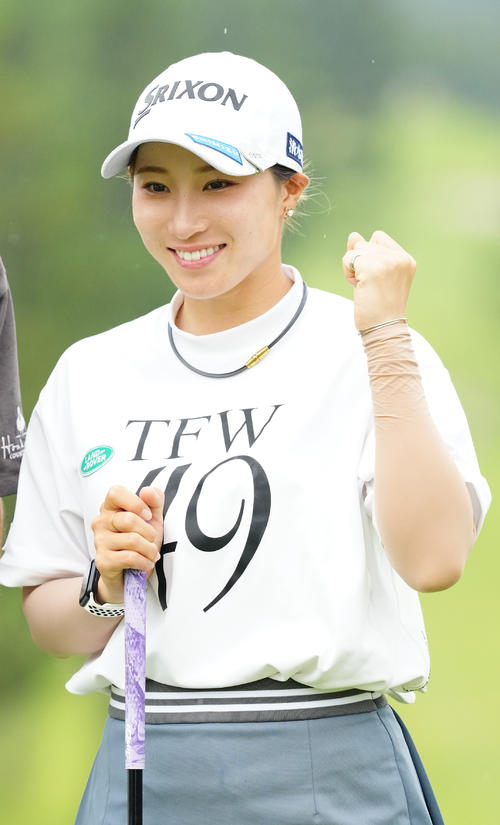 資生堂・JALレディースのプロアマ大会に臨む渋沢（撮影・江口和貴）