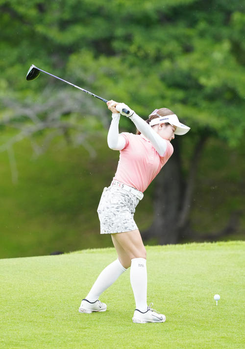 資生堂・JALレディースのプロアマ大会に臨む吉田（撮影・江口和貴）