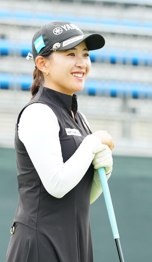 資生堂・JALレディースのプロアマ大会に臨む永井（撮影・江口和貴）