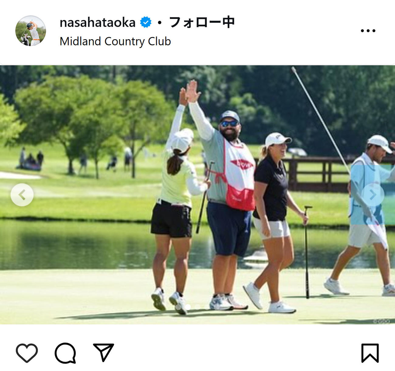 畑岡奈紗のインスタグラムから