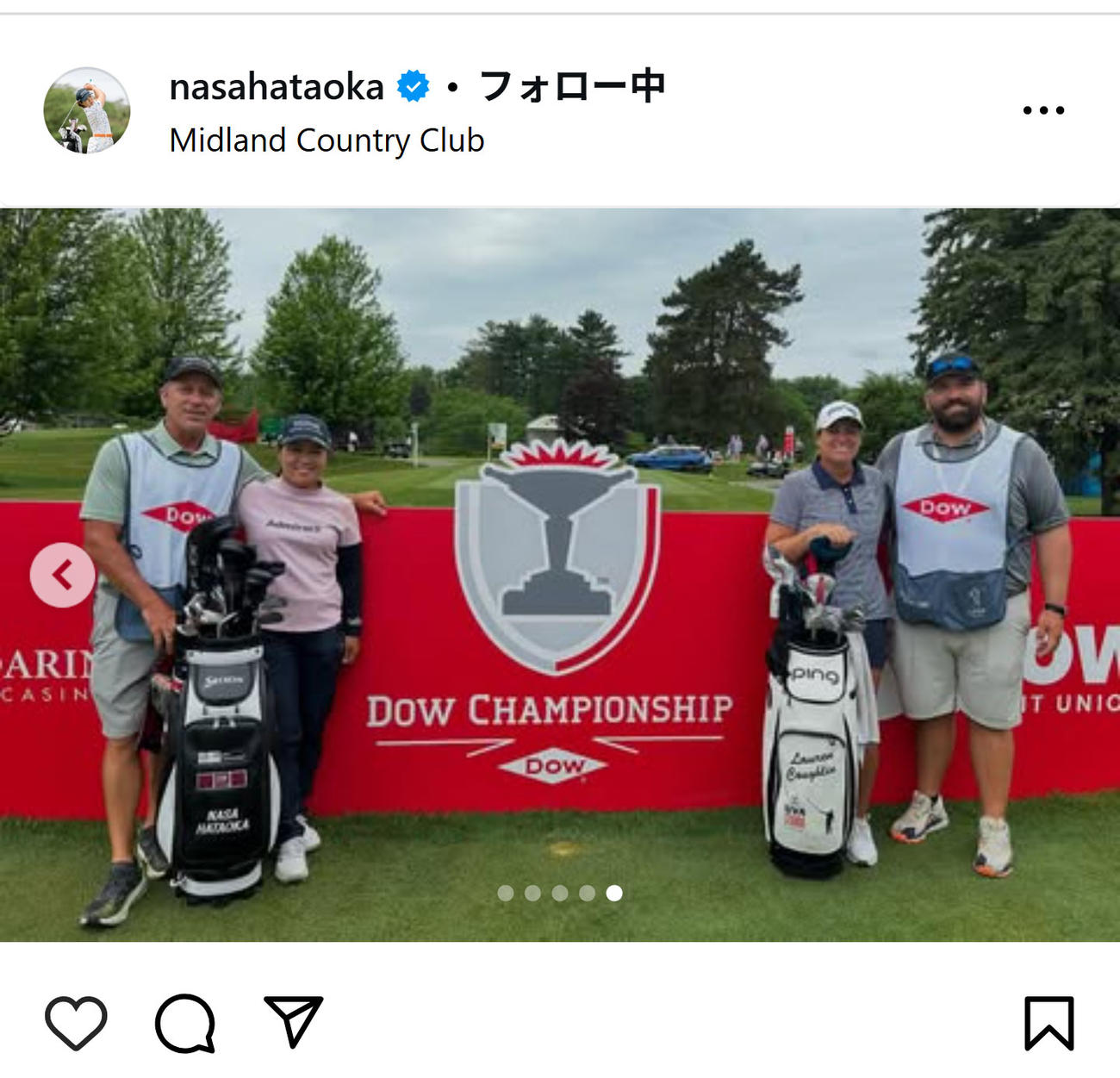 畑岡奈紗のインスタグラムから