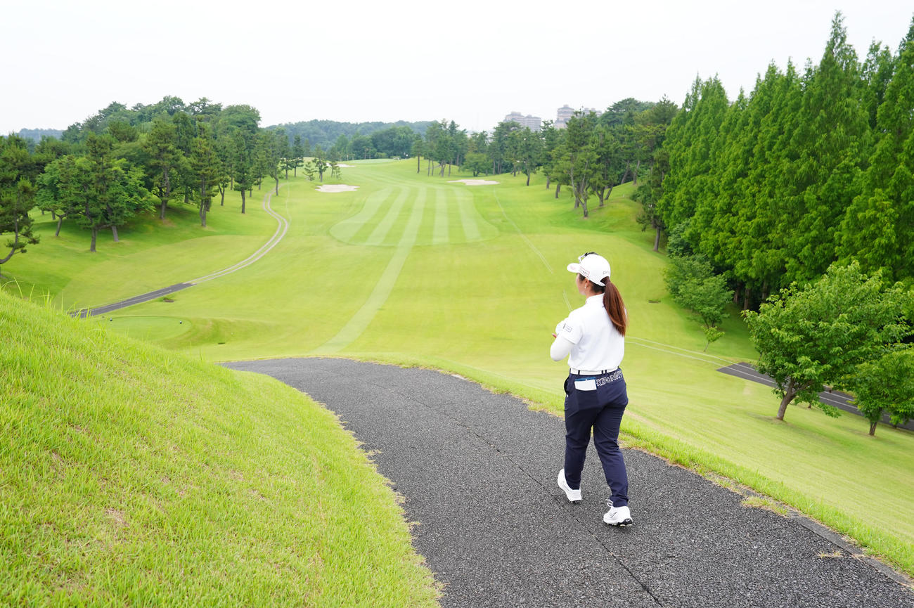 資生堂・JALレディースのプロアマ大会に臨む佐久間（撮影・江口和貴）