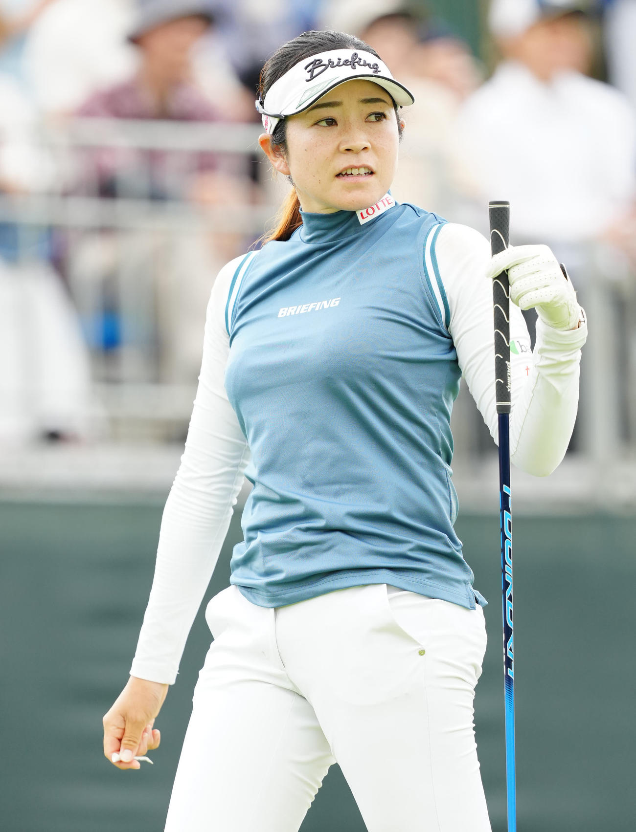 10番に臨む仲宗根（撮影・江口和貴）